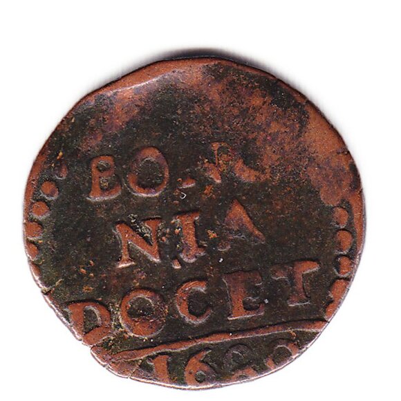 1680 Bologna Papal States 1 Quattrino Coin (b84) - Picture 2 of 2